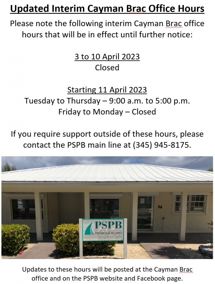 Updated Interim Cayman Brac Office Hours