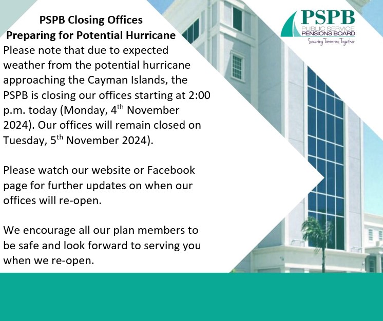 PSPB Office Closure - November 5 - Public Service Pensions Board